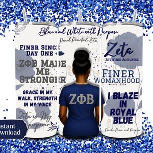 Zeta Phi Beta Tumbler Wrap: Finer Womanhood Design (Digital Download)