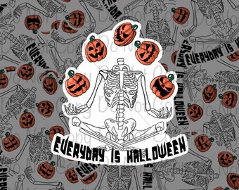 Everyday is Halloween Sticker, Creepy Cute Waterproof/Weatherproof Stickers, Pumpkin King, Pumpkin Head