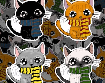 Pegatina brillante de gato mago, adhesivo impermeable para portátil.