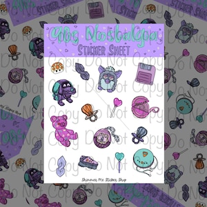 90s Nostalgia Sticker Sheet , Retro Kidcore Stickers ,  90s Millennial Sticker Sheet