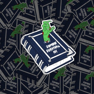 Holographic Zombie Stickers ,  Holo Zombie Book Sticker , Zombie Survival Sticker , Funny