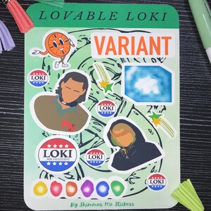 Lovable Loki Sticker Sheet Loki Variant Movie-show Matte Stickers ...