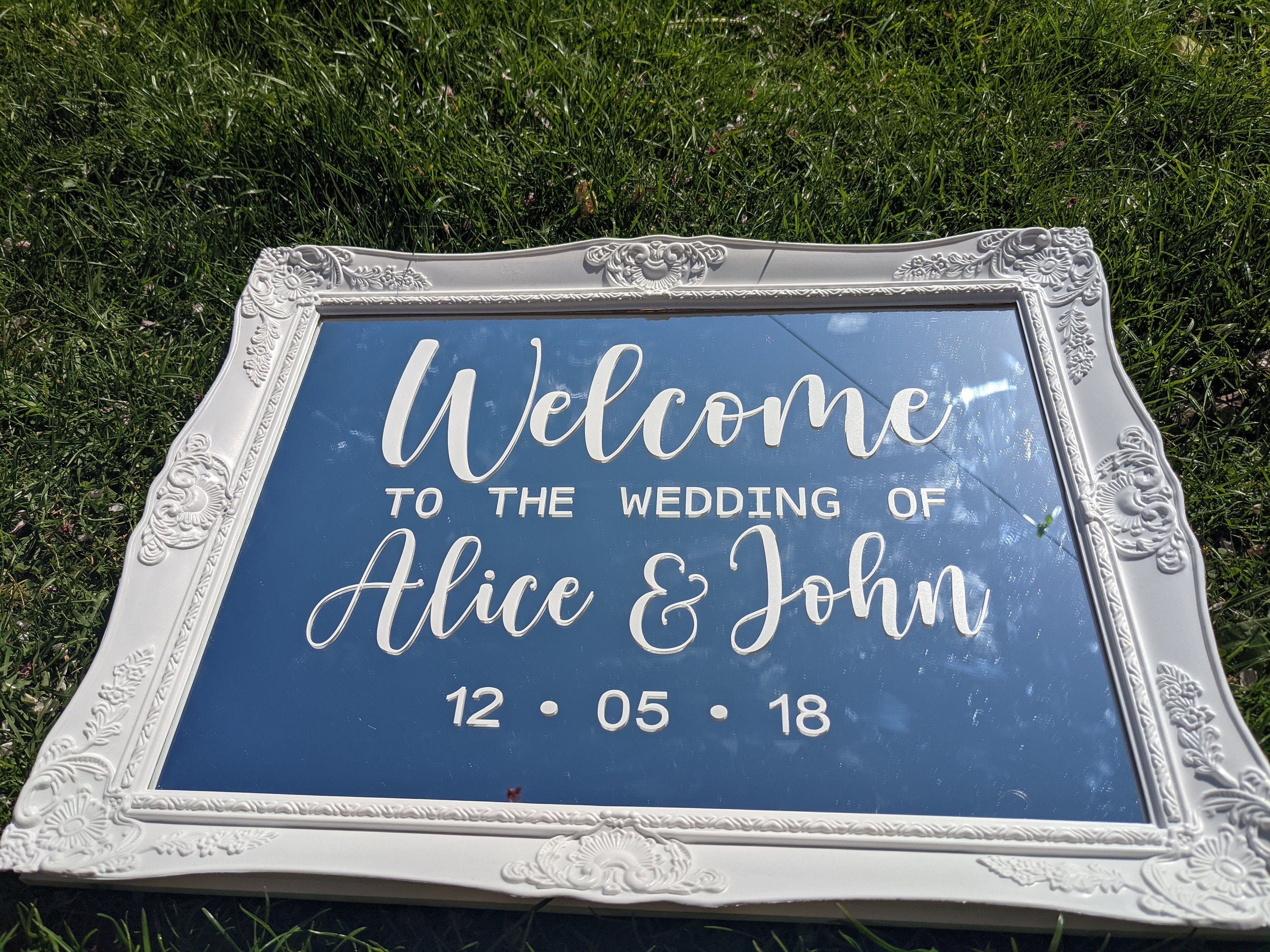 Hochzeit Spiegel personalisierte Liebe Willkommen Paar Zeichen Etsy
