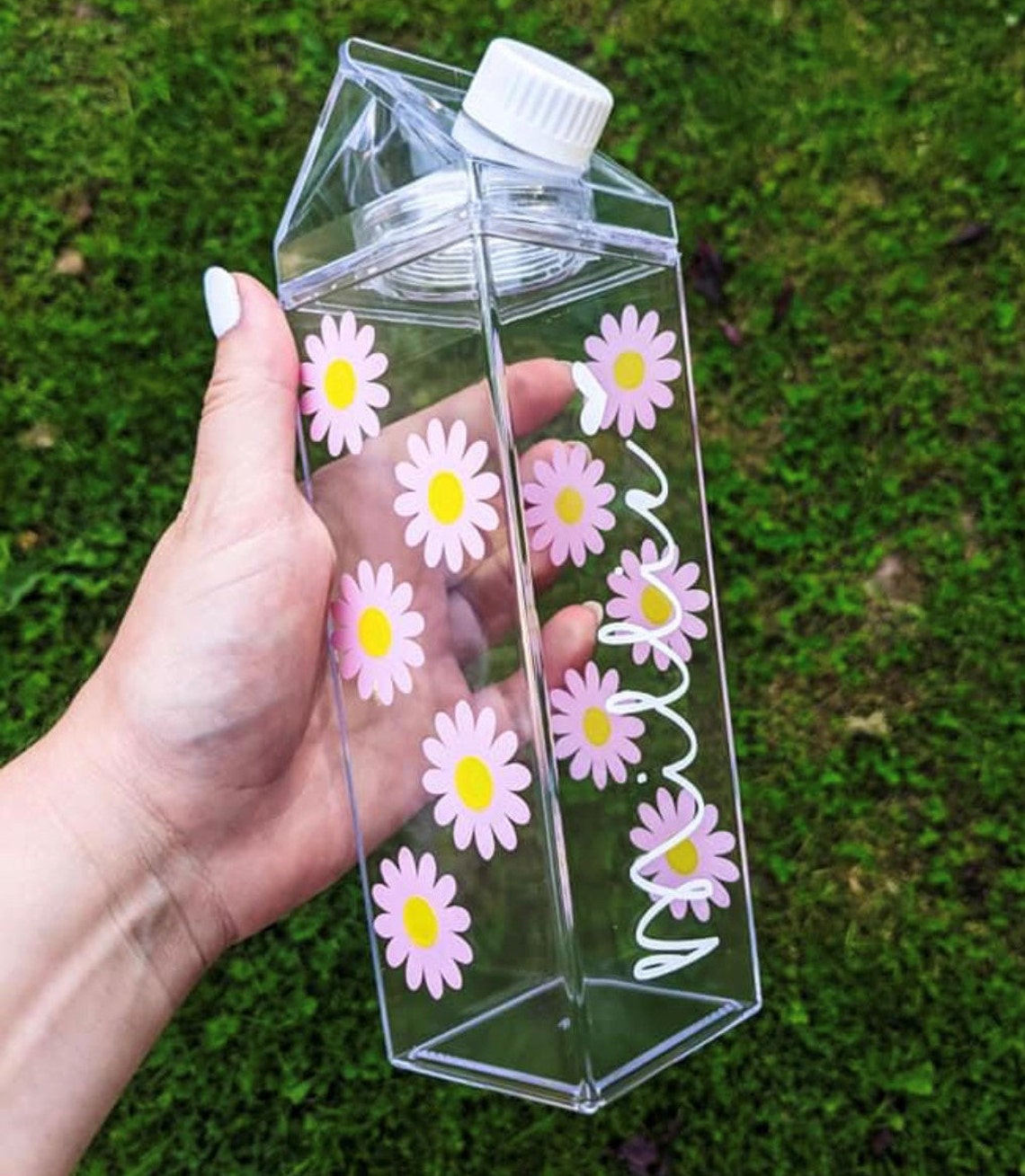Personalised Flower Water Bottle Etsy