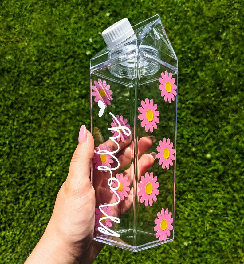 Personalised Flower Water Bottle Etsy UK