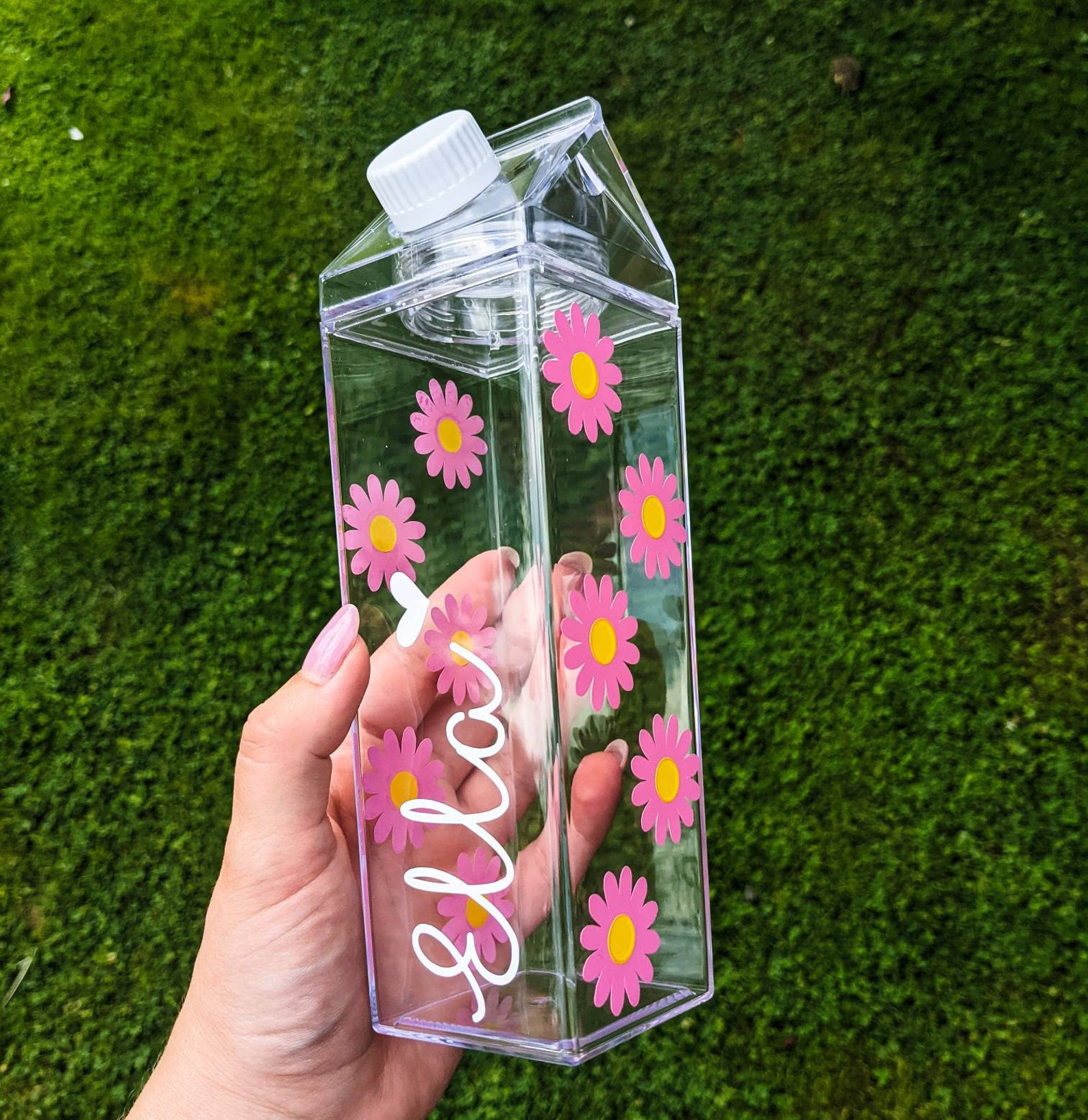 Personalised Flower Water Bottle Etsy UK