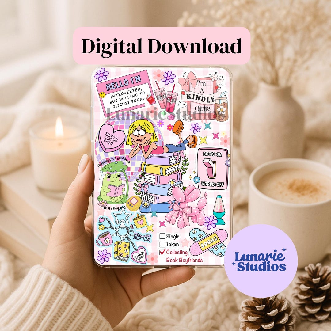 Pink 90s Reader Kindle Insert Digital Download | 6 Different Sizes ...