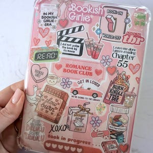 Pink Kindle Insert | Paperwhite Clear Case | Cute Girlie Retro Aesthetic | Booktok Bookish Gift Physical