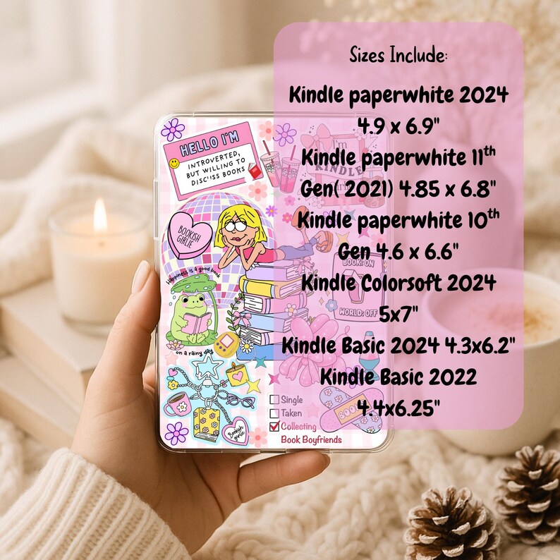 Pink 90s Reader Kindle Insert Digital Download | 6 Different Sizes ...