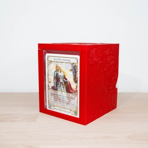 3D-geprinte verhoogde deckbox voor Flesh & Blood / Magic the Gathering (rozenpatroon)