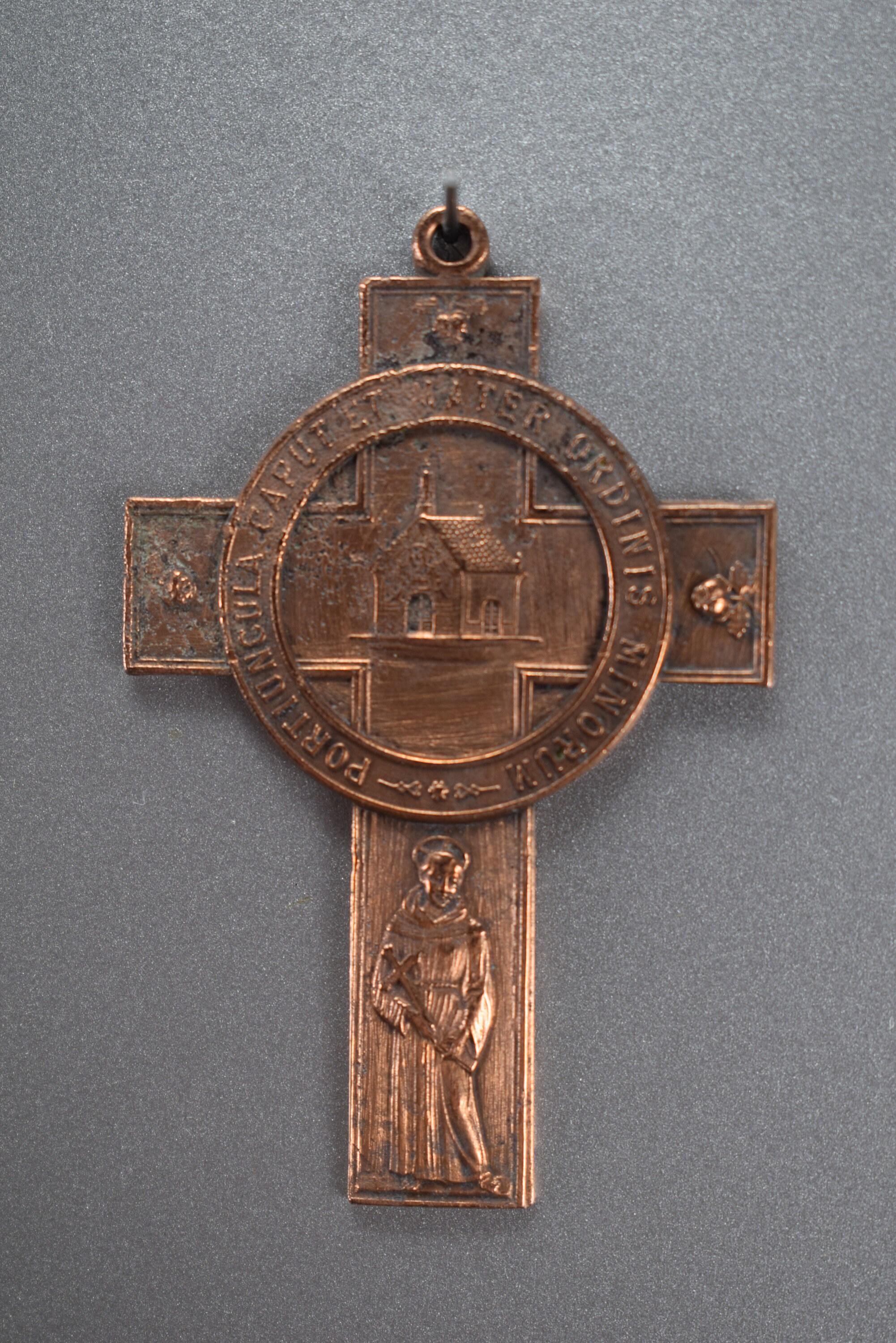 Vintage French Copper Cross Crucifix 19Th