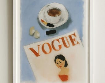 Vogue Fashion Illustration Art Print: Parisian Chic Wall Decor (Digital Download)