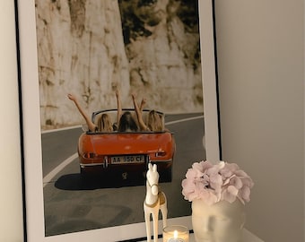 Vintage Coastal Drive Art Print: Retro Road Trip Photography (Digital Download)