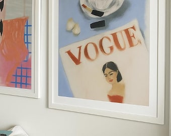 Vogue Fashion Illustration Art Print: Parisian Chic Wall Decor (Digital Download)