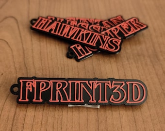 Ausgefallener, personalisierbarer Schlüsselanhänger | 3D-Name | Fan-Art-Produkt