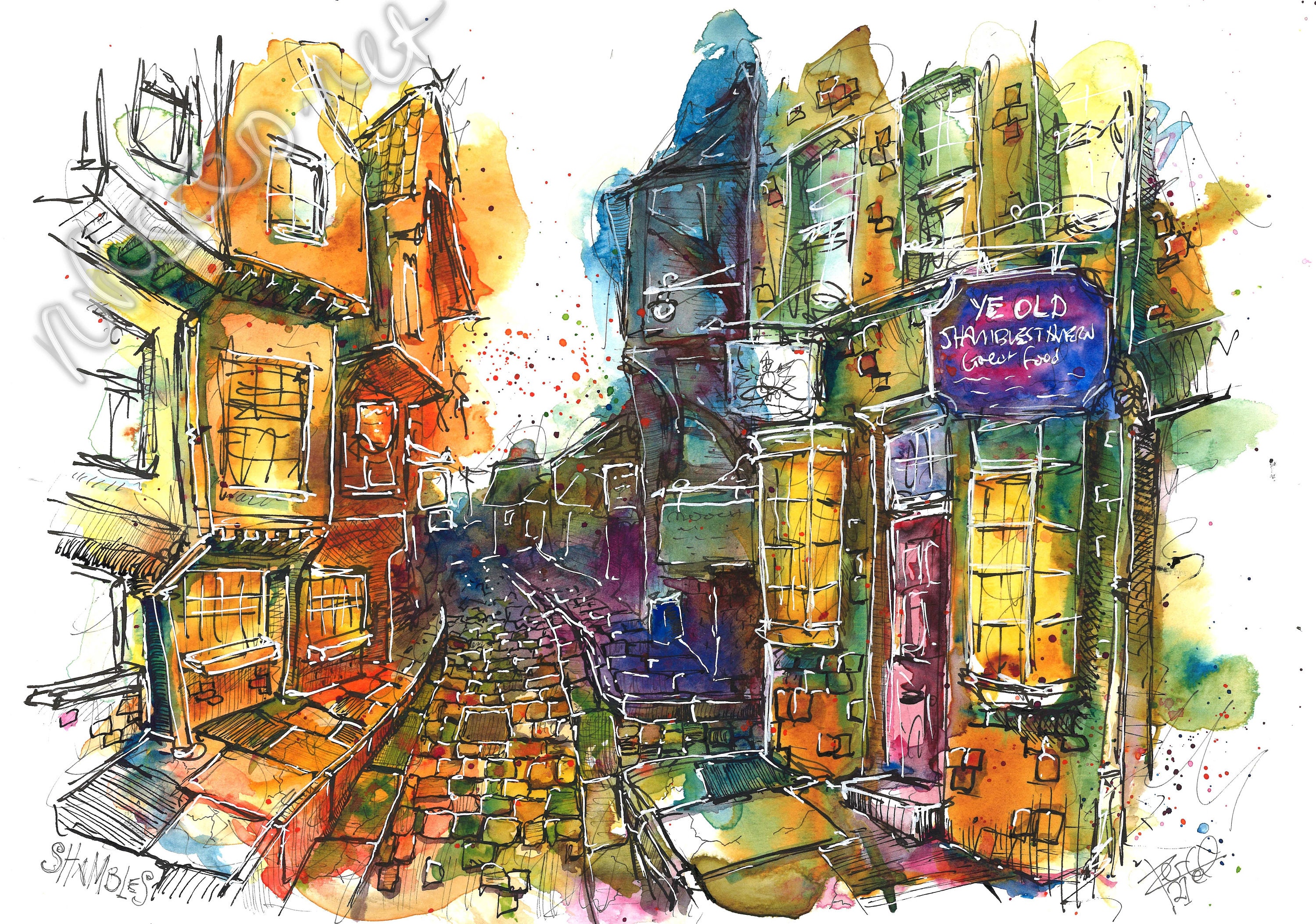 The Shambles York. Giclée Print A4 / 29.7 x 21cm Etsy