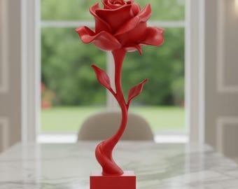 Rose Flower Decor STL File: 3D Printable Elegant Home Ornament (Digital Download)