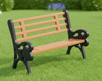 Miniature Bench STL File – 3D Printable Dollhouse Furniture & Diorama Accessory Instant Download