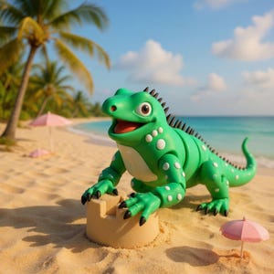 Articulated Iguana – 3D Printable STL File | Flexible Reptile Toy Model