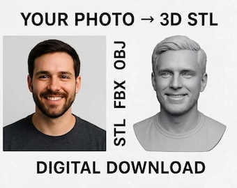 Benutzerdefinierte 3D STL Modell von Ihrem Foto | Personalisierte 3D Druckdatei | Digitaler Download
