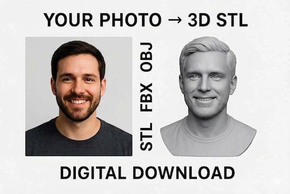 Custom 3D STL Model from Your Photo | Personalized 3D Printing File | Digital Download