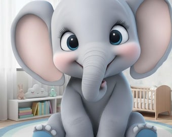 Baby Elephant STL File –  Elephant Figurine for 3D Printing | Instant Digital Download