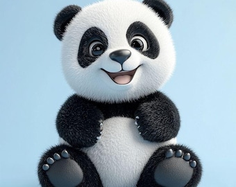 3D Printable Panda Figurine – Desk Decor (STL File)