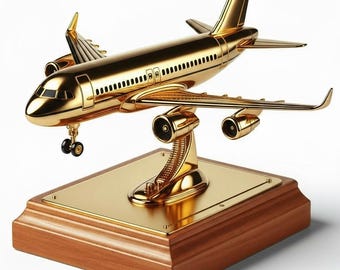 Luxury Airplane Model STL File: 3D Printable with Stand (Digital Download )