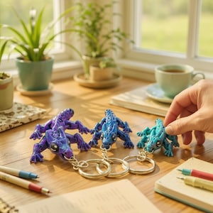 Dragon Keychain 3D STL File - Fantasy Creature Schlüsselanhänger, digitaler Download für 3D-Druck