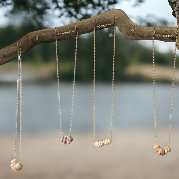 Hawaiian puka shell necklace with gold chain minimalist beach vibe