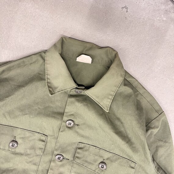 Vintage 60s/70s Trooper Military Green Field Shir… - image 2
