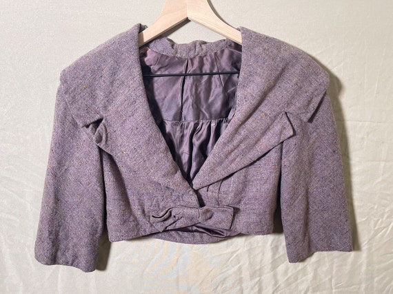 Vintage Handmade 40s 50s Light Plum Purple Croppe… - image 1