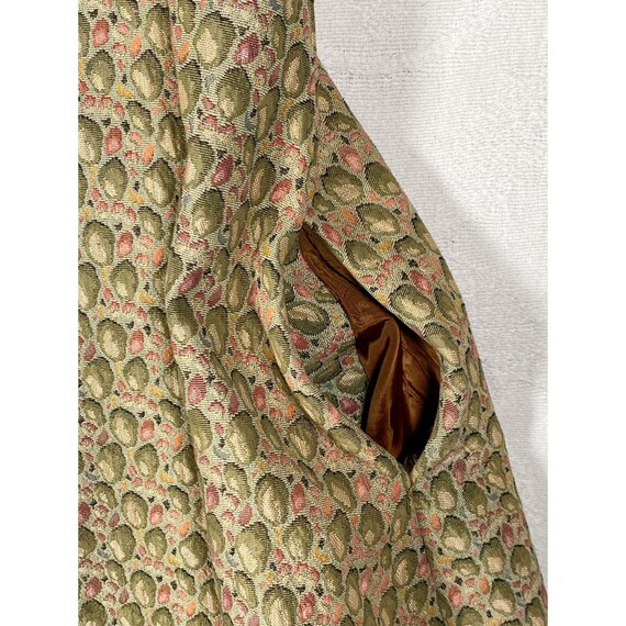 Vintage 40s Judy n Jill Floral Beige Flared Overc… - image 8