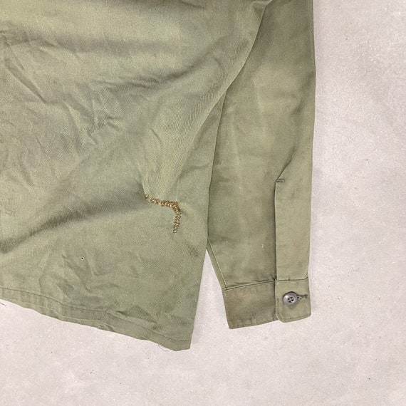 Vintage 60s/70s Trooper Military Green Field Shir… - image 10