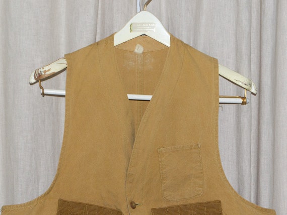 Rustic 1940s Vintage Hunting Vest Men's size Larg… - image 2