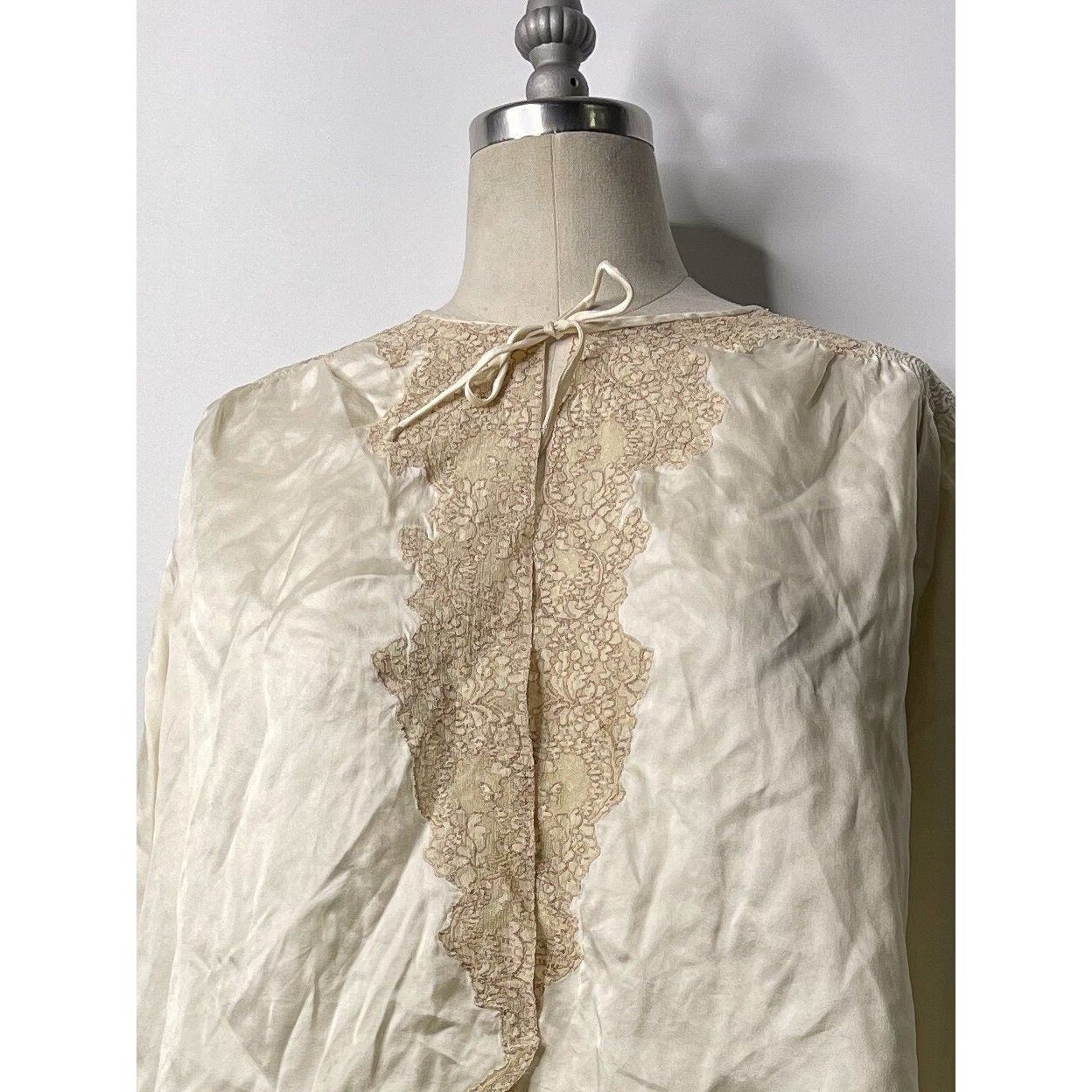 Vintage 1940s White Lace Silk Bed Jacket Womens US Etsy