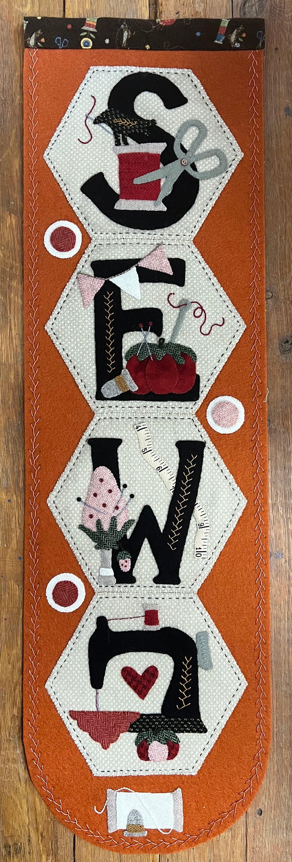 Sewn by Buttermilk Basin Hexi Door Greeter hand Applique 9 X 32.5 Etsy