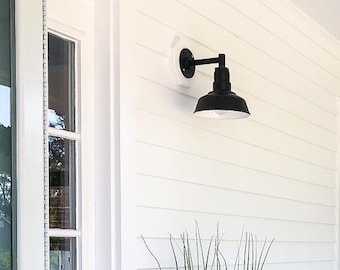 Handmade Farmhouse Wall Sconce | 8" Steel Barn Light | Indoor and Outdoor