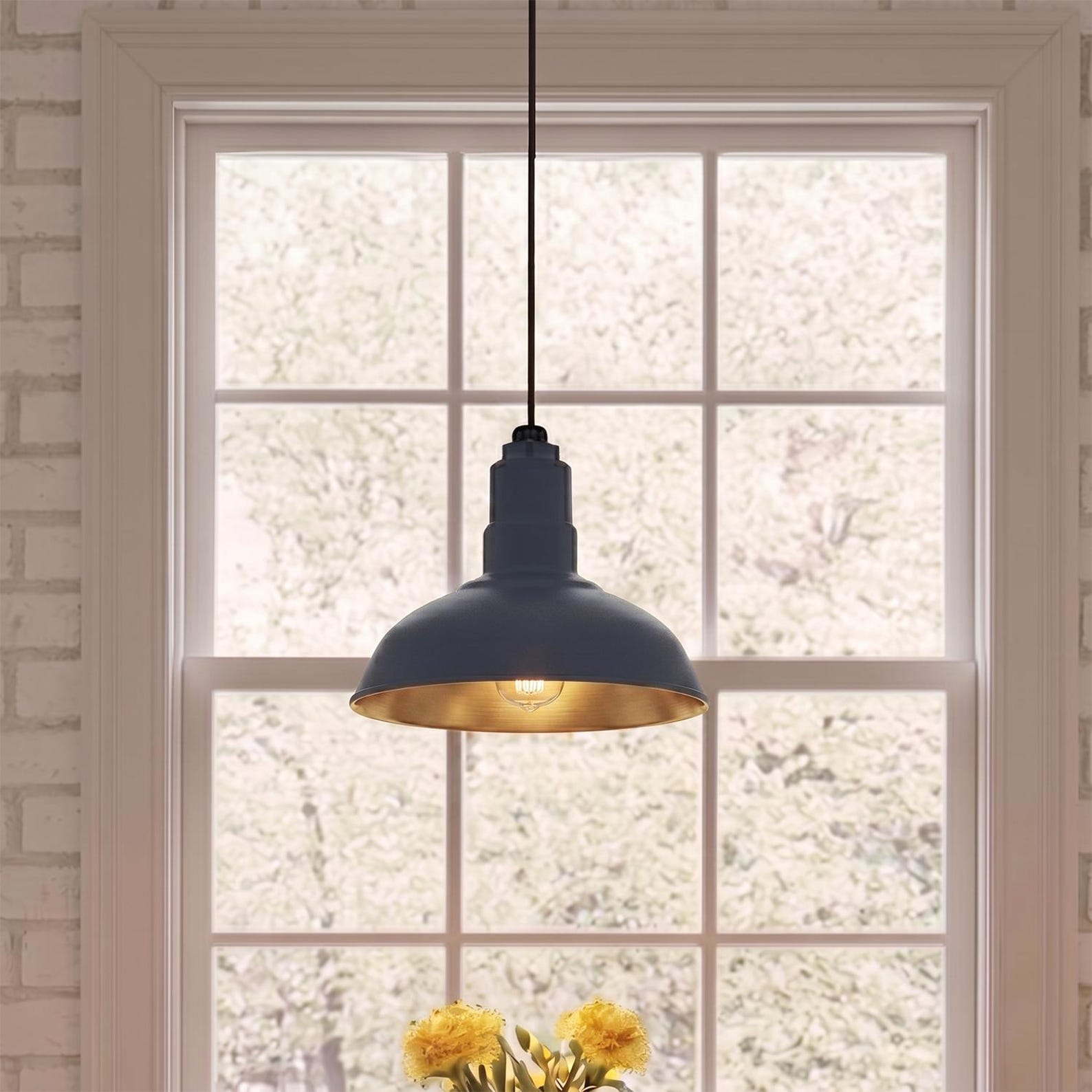 Black farmhouse metal light fixture for a cowgirl coastal kitchen