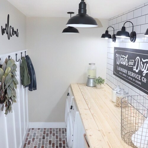 Farmhouse Laundry Room Light Ceiling Steel Pendant Made in Etsy