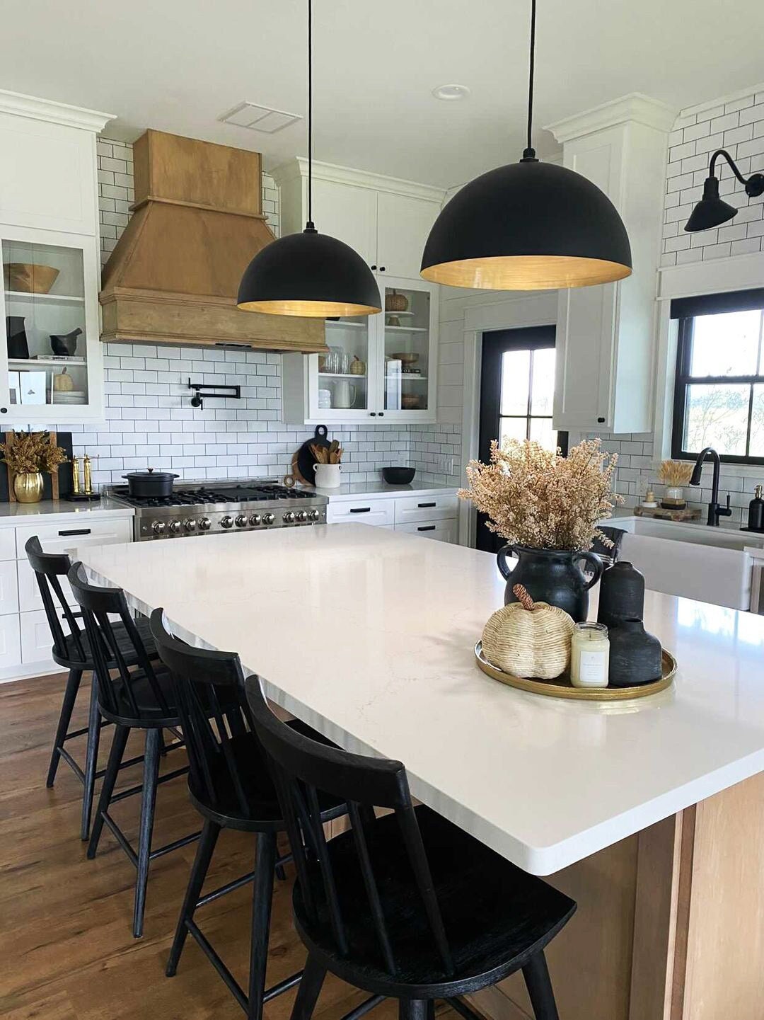 Dome Pendant Light Black With Brass or White Inlay, Large Black Bowl Pendant  Light Lamp, Kitchen Island Farmhouse Hanging Light, Melrose