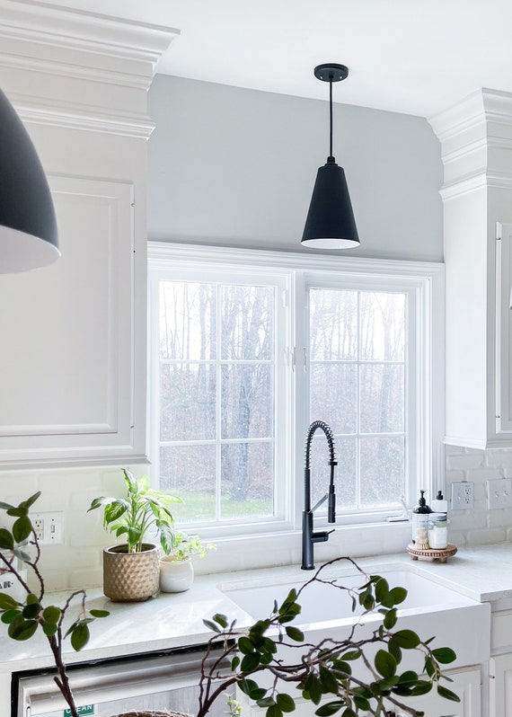 Laurel 8" Modern Drum Pendant Light | Small Kitchen Island & Sink Ceiling Fixture
