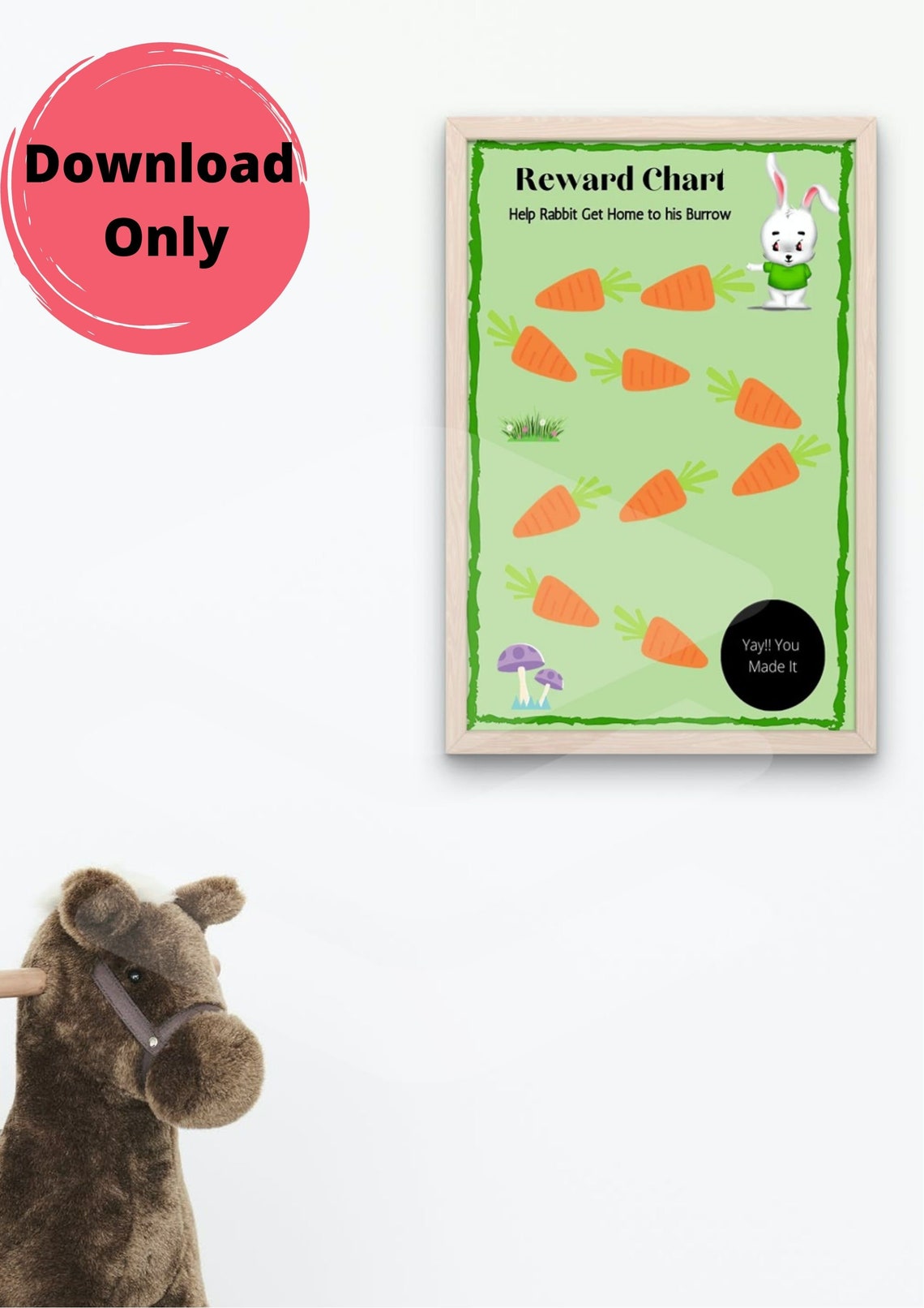 Printable Bunny Reward Chart for Kids / Reward Chart / Potty Training ...