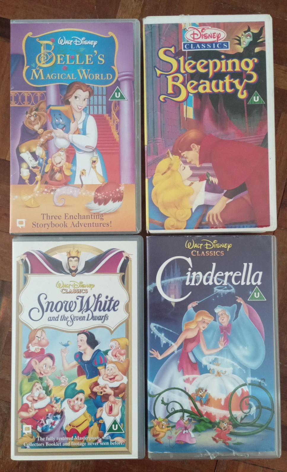 Walt Disney Classics VHS Bundle,Snow white, Cinderella, Sleeping Beauty and  Belles Magical Great Birthday