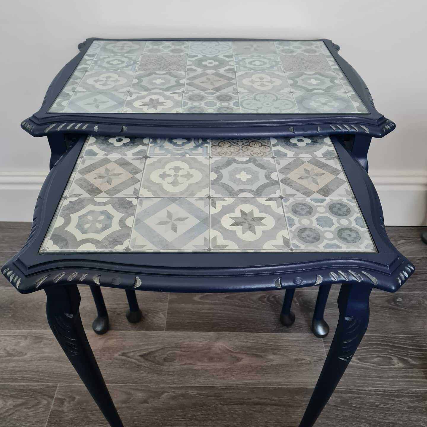 Vintage Upcycled Nest of Tables Etsy