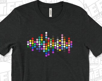 LGBTQ and Ally Pride Dots T-Shirt Representing 20 LGBT Pride Flags Gay Lesbian Bi Trans Queer  Love Is Love Say Gay