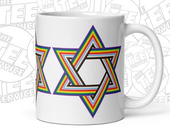 LGBTQ Pride Rainbow Star of David Jewish Mug Gay Lesbian Bi Trans Queer Jew Shirt LGBT Religious Queer Youth of Faith Beloved Arise