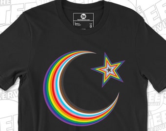 LGBTQ Pride Crescent and Star Rainbow Shirt LGBT Religion Beloved Arise Queer Youth of Faith Religious Pride