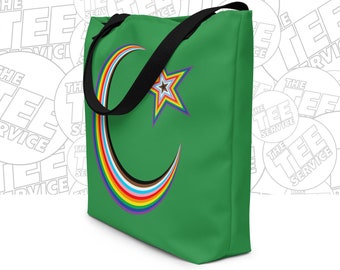 LGBTQ Pride Crescent and Star Rainbow Tote LGBT Religion Beloved Arise Queer Youth of Faith Religious Pride