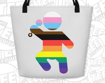 I Was Born This Way Tote Bag, Progressive Pride Flag, LGBT Pride, LGBT Tote by The Tee Service